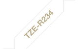 BROTHER Genuine Brother TZe-R234 Ribbon Tape Cassette | Gold on White | 12mm wide (TZE-R234)