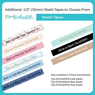 BROTHER Genuine Brother TZe-R234 Ribbon Tape Cassette | Gold on White | 12mm wide (TZE-R234)