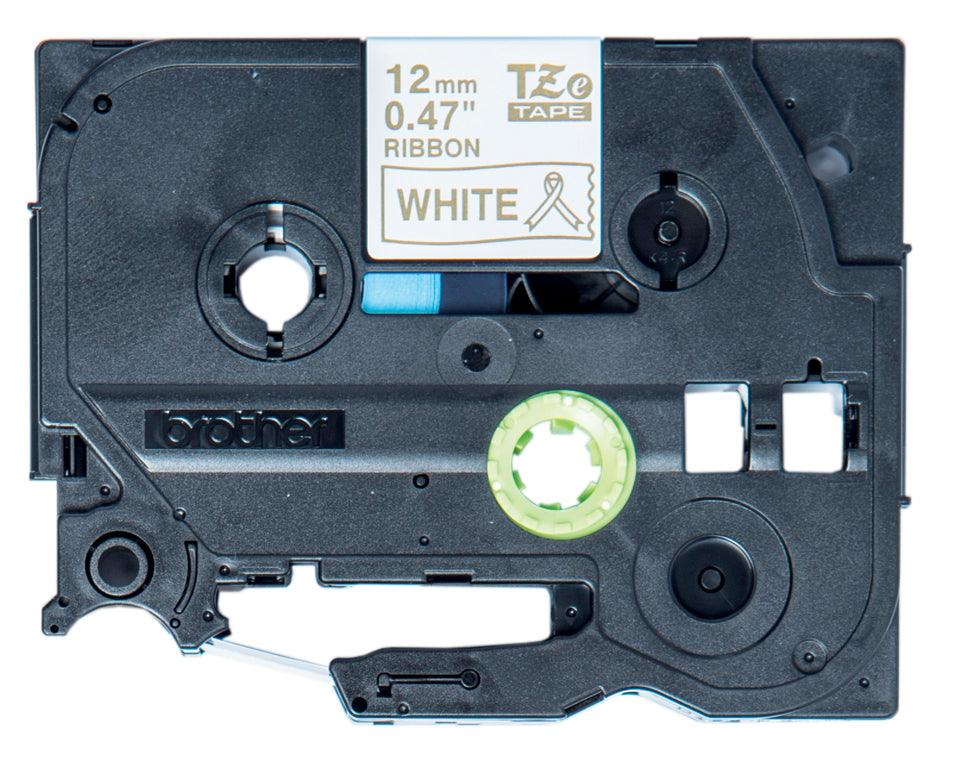 BROTHER Genuine Brother TZe-R234 Ribbon Tape Cassette | Gold on White | 12mm wide (TZE-R234)