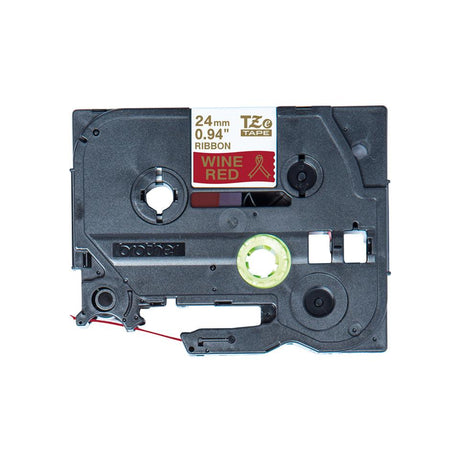 BROTHER Genuine Brother TZe-RW54 Ribbon Tape Cassette | Gold on Wine Red | 24mm wide (TZE-RW54)