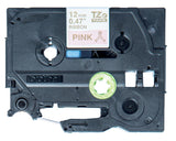 BROTHER Genuine Ribbon Tape Cassette | Gold on Pink | 12mm wide (TZE-RE34)