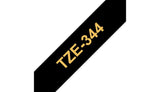 BROTHER Gold on black Laminated tape 18mm x 8m (TZE-344)