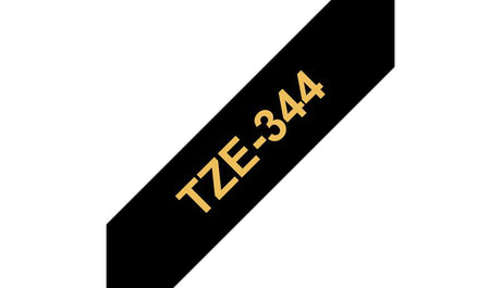 BROTHER Gold on black Laminated tape 18mm x 8m (TZE-344)