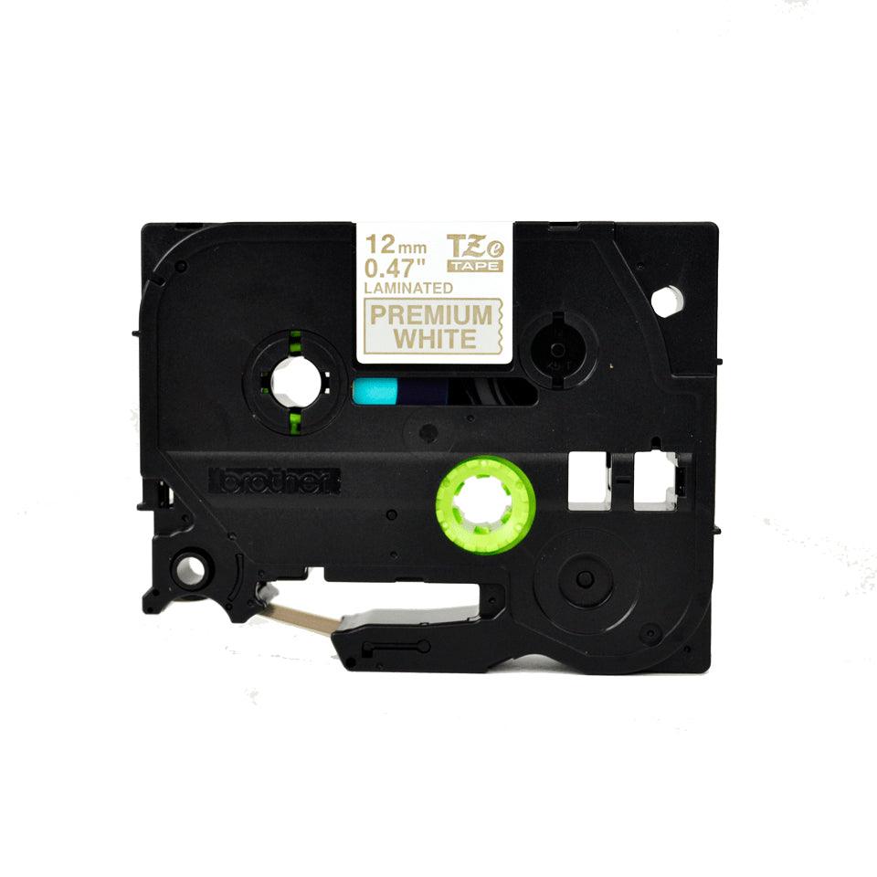 BROTHER Gold on Premium White 12mm Premium Tape 4M (TZE-PR234)