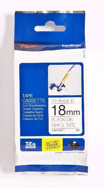 BROTHER TZe-FX241 - 18 mm black on white tape | 8m (TZE-FX241)