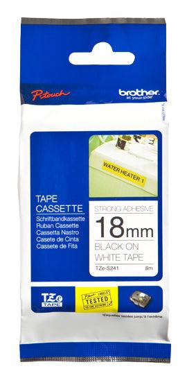 BROTHER TZe-S241 - 18 mm black on white tape | 8m (TZE-S241)