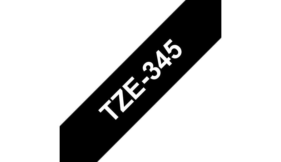 BROTHER White on black Laminated tape 18mm x 8m (TZE-345)