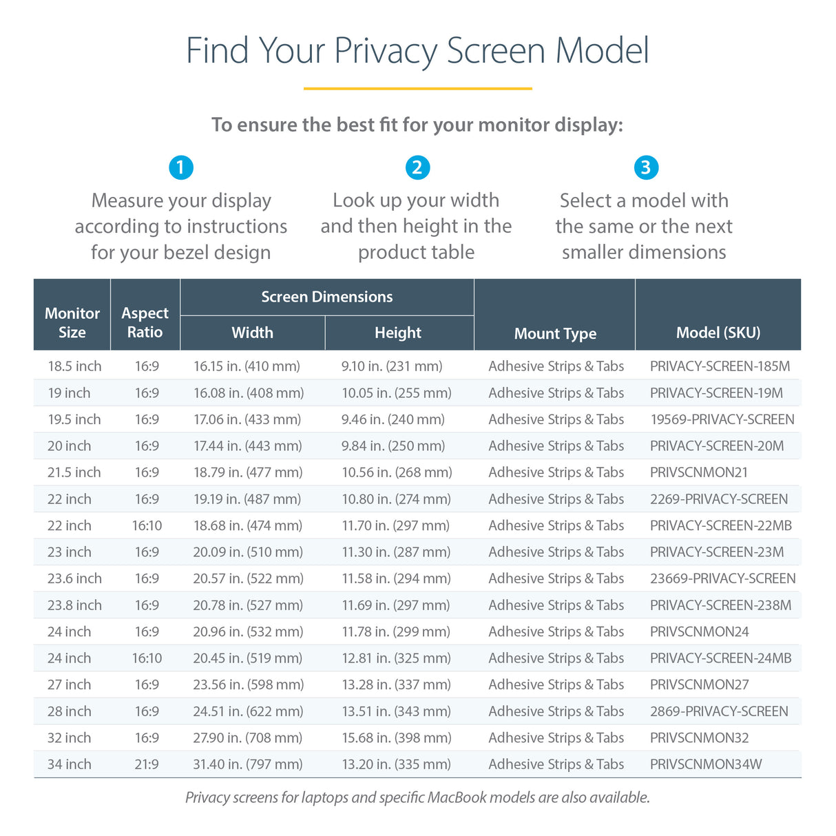 STARTECH Monitor Privacy Screen for 21" PC Display - Computer Screen Security Filter - Blue Light Reducing Screen Protector Film - 16:9 Widescreen - Matte|Glossy - +|-30 Degree (PRIVSCNMON21) (PRIVSCNMON21)