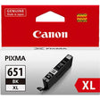 CANON CLI651XLBK INKJET CARTRIDGE HIGH YIELD BLACK