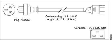 Cisco CAB-AC-16A-AUS= power cable Black 4.26 m C19 coupler