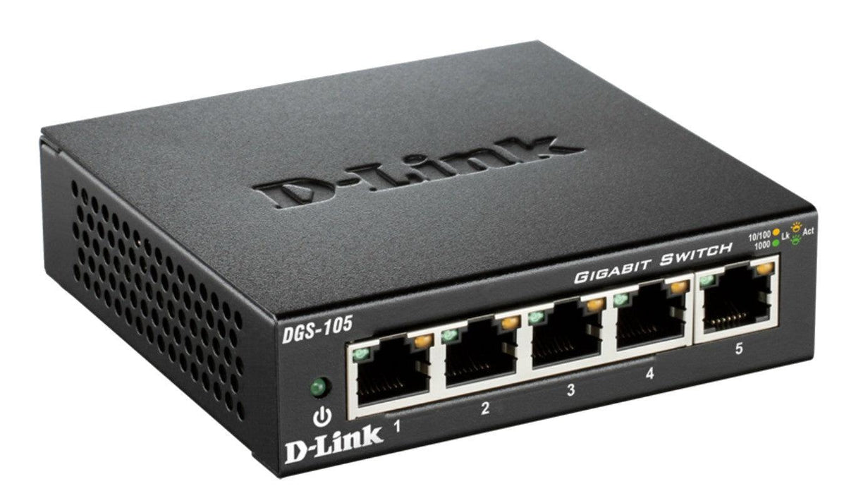 D-LINK 5 Port Gigabit Switch | Black (DGS-105)