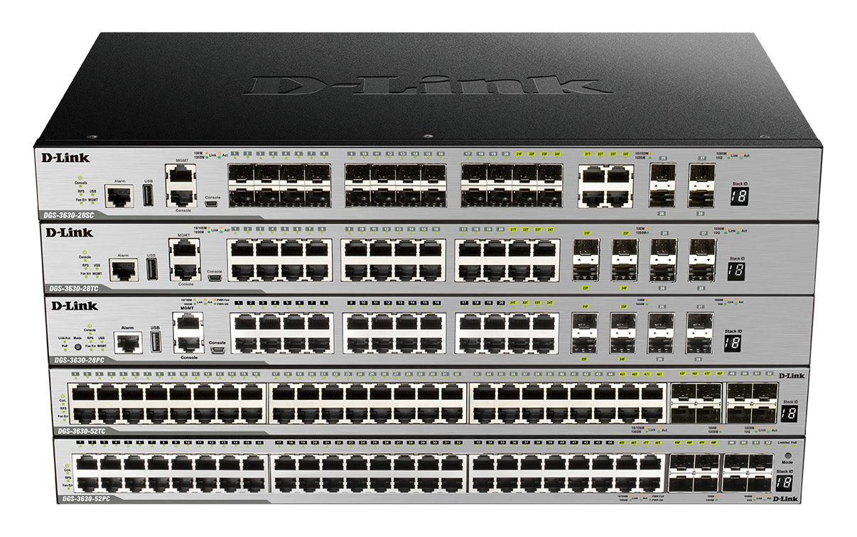 D-LINK 52-Layer 3 Stackable Managed Gigabit PoE Switch with 4 10GbE Ports (DGS-3630-52PC)
