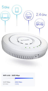 D-LINK AX3600 Wi‑Fi 6 Dual‑Band Unified Access Point (DWL-X8630AP)