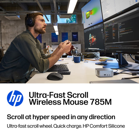 HP 785M – Wireless (Bluetooth + 2.4GHz) / 6000 DPI / Ultra-Fast Scroll – Office Wireless Mouse