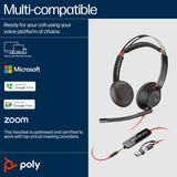 HP POLY BLACKWIRE 5220 – Wired (USB-C & 3.5mm) / Stereo / Office – Head-band Headset