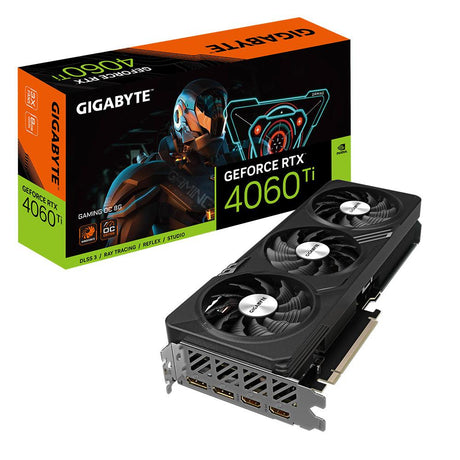 GIGABYTE NVIDIA GeForce RTX 4060 Ti | 8GB GDDR6 | 128 bit | 1800MHz | PCI Express 4.0 | 2 x HDMI (2.1a) | 2 x DP (1.4a) | CUDA | DirectX 12.0 | OpenGL 4.6 (GV-N406TGAMING OC-8GD) GIGABYTE