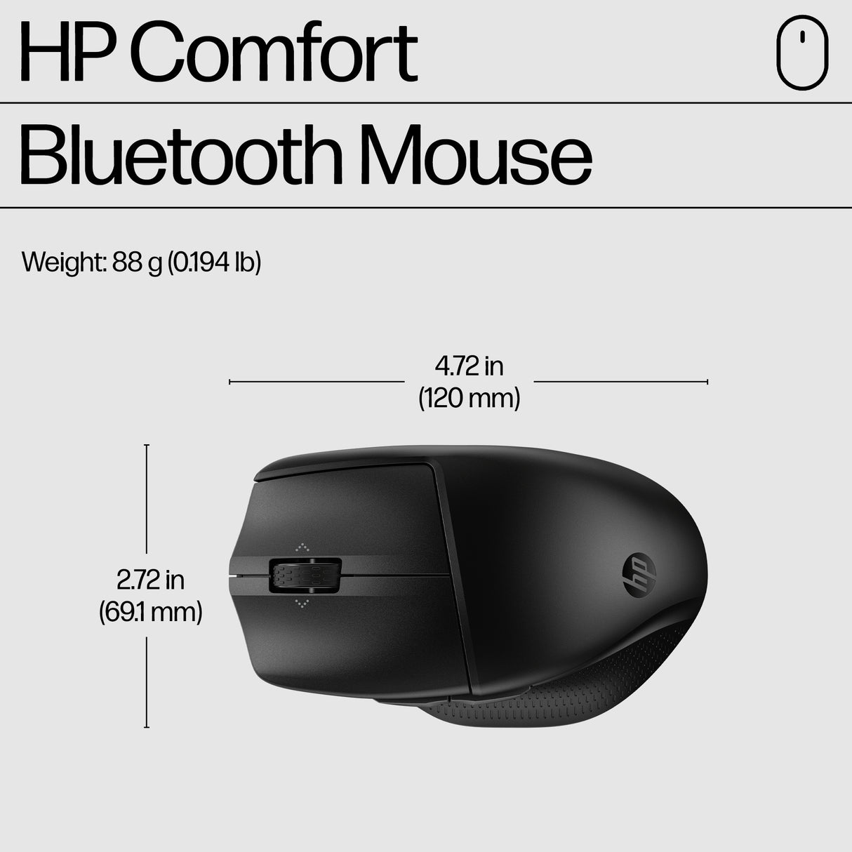 HP 480 COMFORT – Bluetooth / 1200 DPI / Programmable Buttons – Office Wireless Mouse