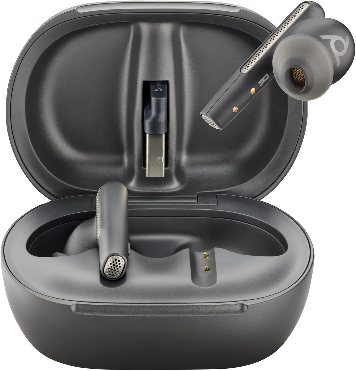 POLY Voyager Free 60 UC Carbon BT700 USB-A Touchscreen Charge Case Headset