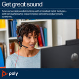 HP POLY BLACKWIRE 5220 – Wired (USB-C & 3.5mm) / Stereo / Office – Head-band Headset