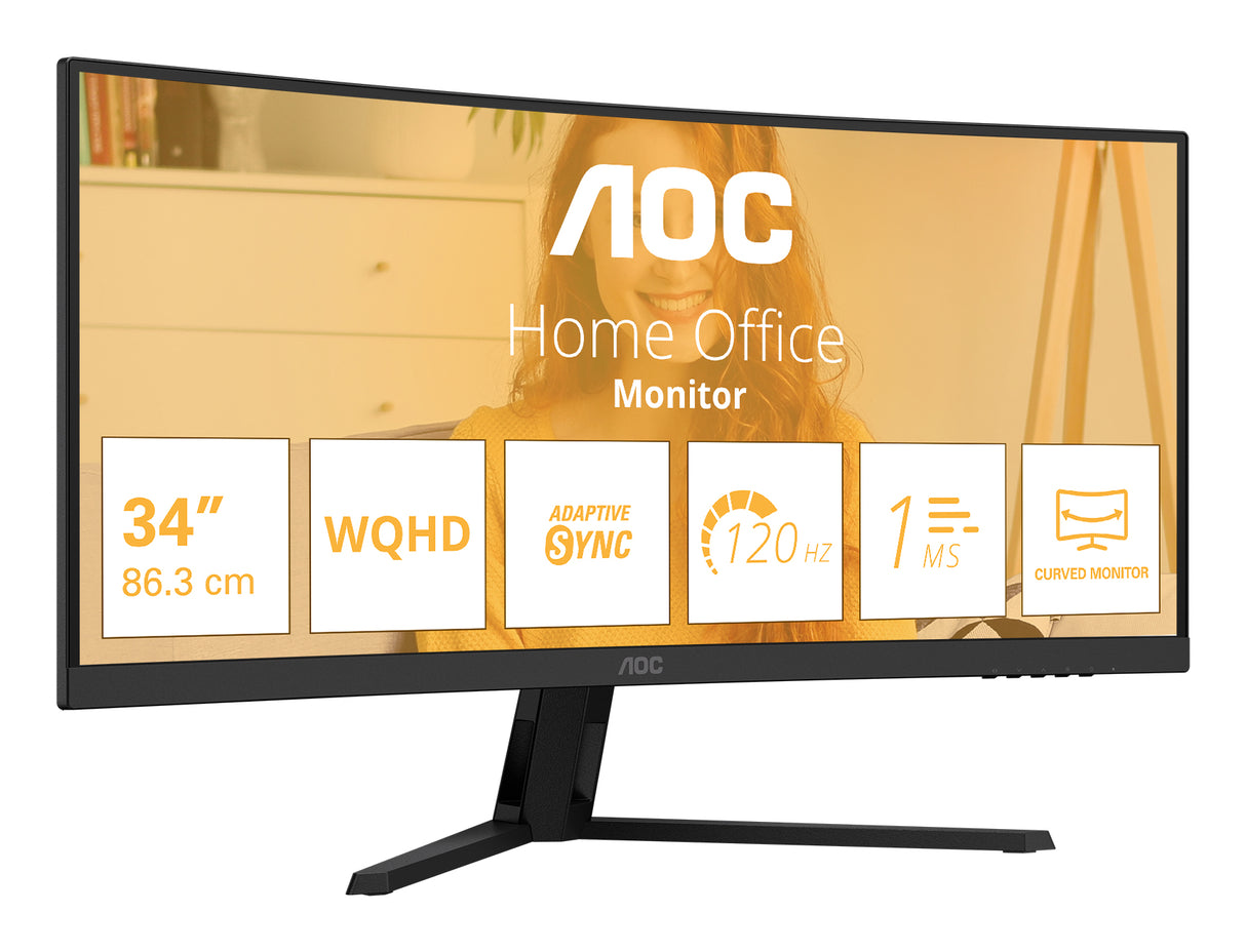 AOC CU34B3E Monitor – 34" / WQHD / VA / 120Hz – Business Monitor