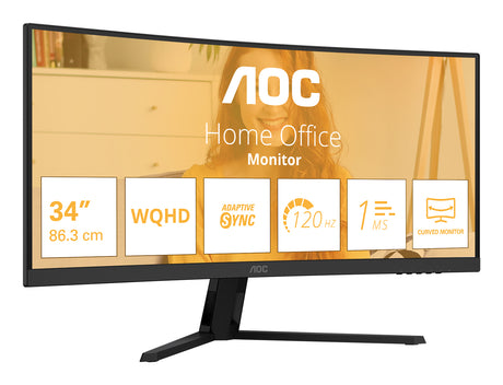 AOC CU34B3E Monitor – 34" / WQHD / VA / 120Hz – Business Monitor
