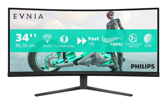 PHILIPS 34M2C3500L/75 Monitor – 34" / WQHD / VA / 180Hz – Gaming Monitor