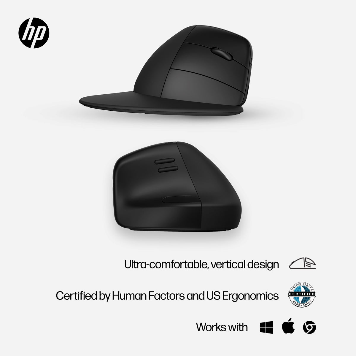 HP 920 – Wireless 2.4GHz / 1200 DPI / Ergonomic – Office Vertical Mouse