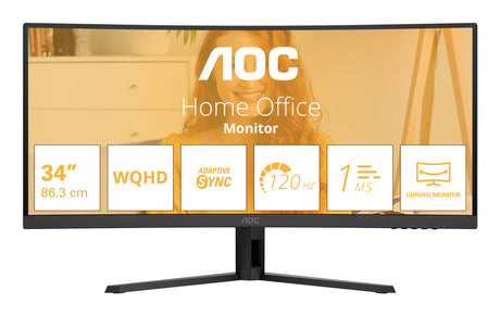 AOC CU34B3E Monitor – 34" / WQHD / VA / 120Hz – Business Monitor
