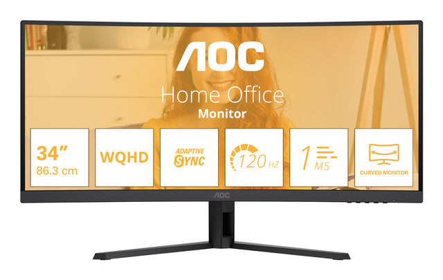 AOC CU34B3E Monitor – 34" / WQHD / VA / 120Hz – Business Monitor