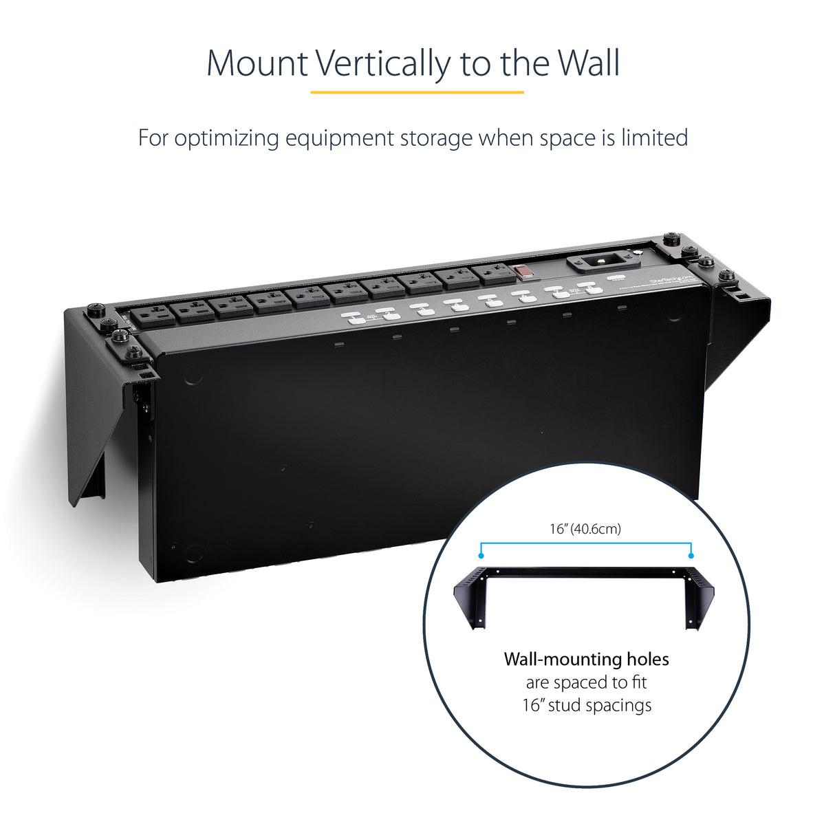 STARTECH 3U 19" Wall Mount Vertical Rack Bracket | Wall Mount Patch Panel Bracket for Data|AV|IT|Computer Equipment | 3U Rack for Cabinet or Server Room | Supports 150lb (68kg) (RK319WALLV) (RK319WALLV)