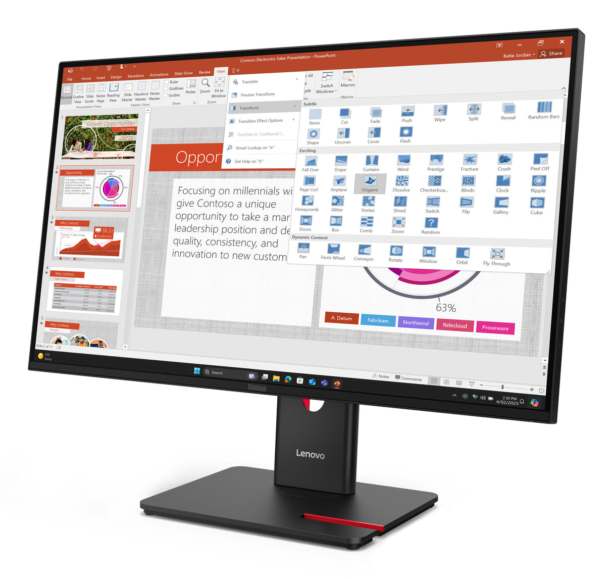 LENOVO T27-40 Monitor – 27" / Full HD / IPS / 120Hz – Business Monitor