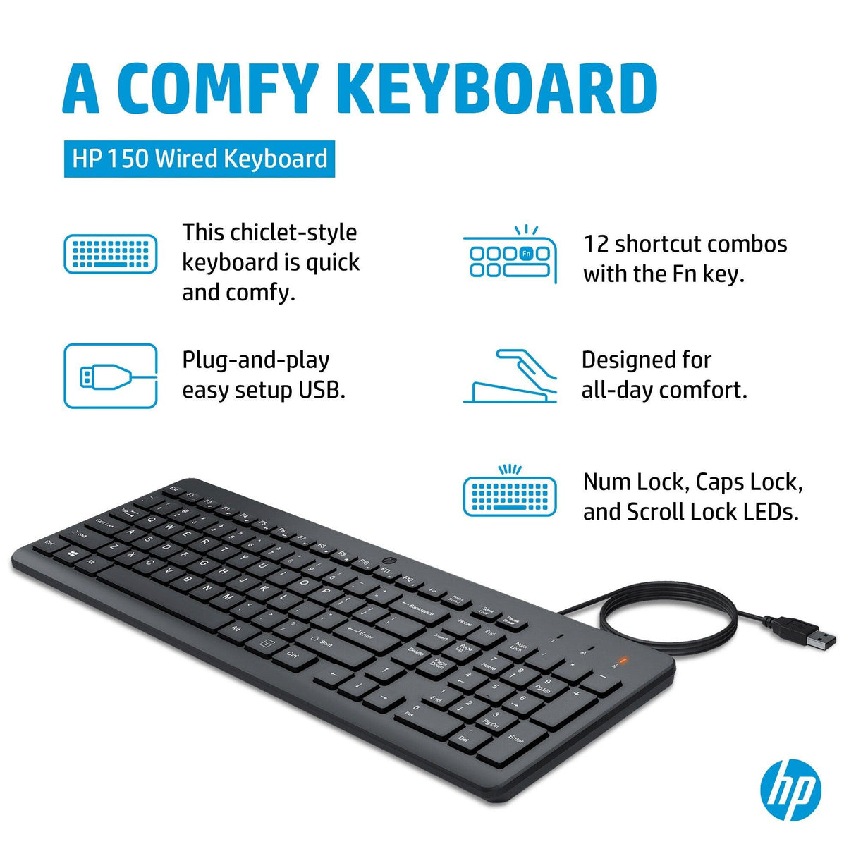 HP 150 Wired Keyboard (664R5AA)