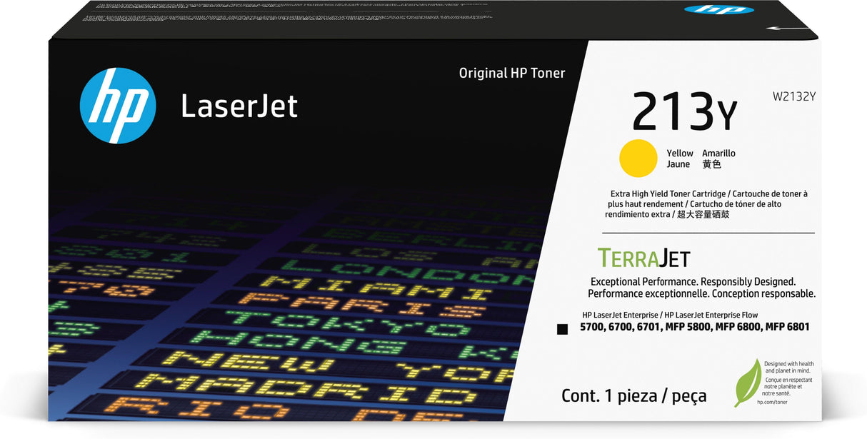 HP 213Y Extra High Yield Yellow Original LaserJet Toner Cartridge (W2132Y)