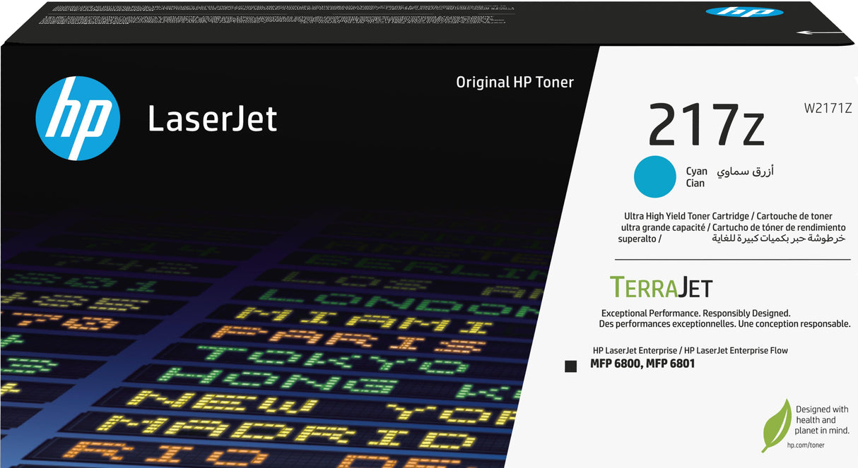 HP 217Z Ultra High Yield Cyan Original LaserJet Toner Cartridge (W2171Z)