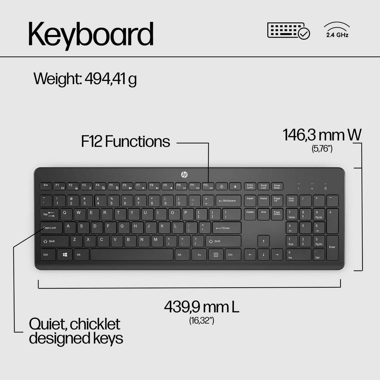 HP 230 Wireless Keyboard (3L1E7AA)