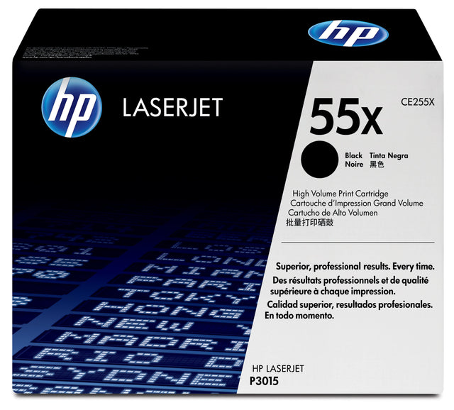 HP 55X High Yield Black Original LaserJet Toner Cartridge (CE255X)