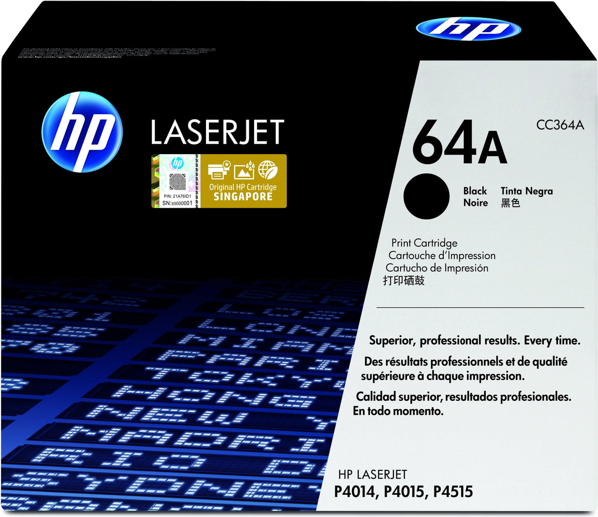 HP 64A Black Original LaserJet Toner Cartridge (CC364A)
