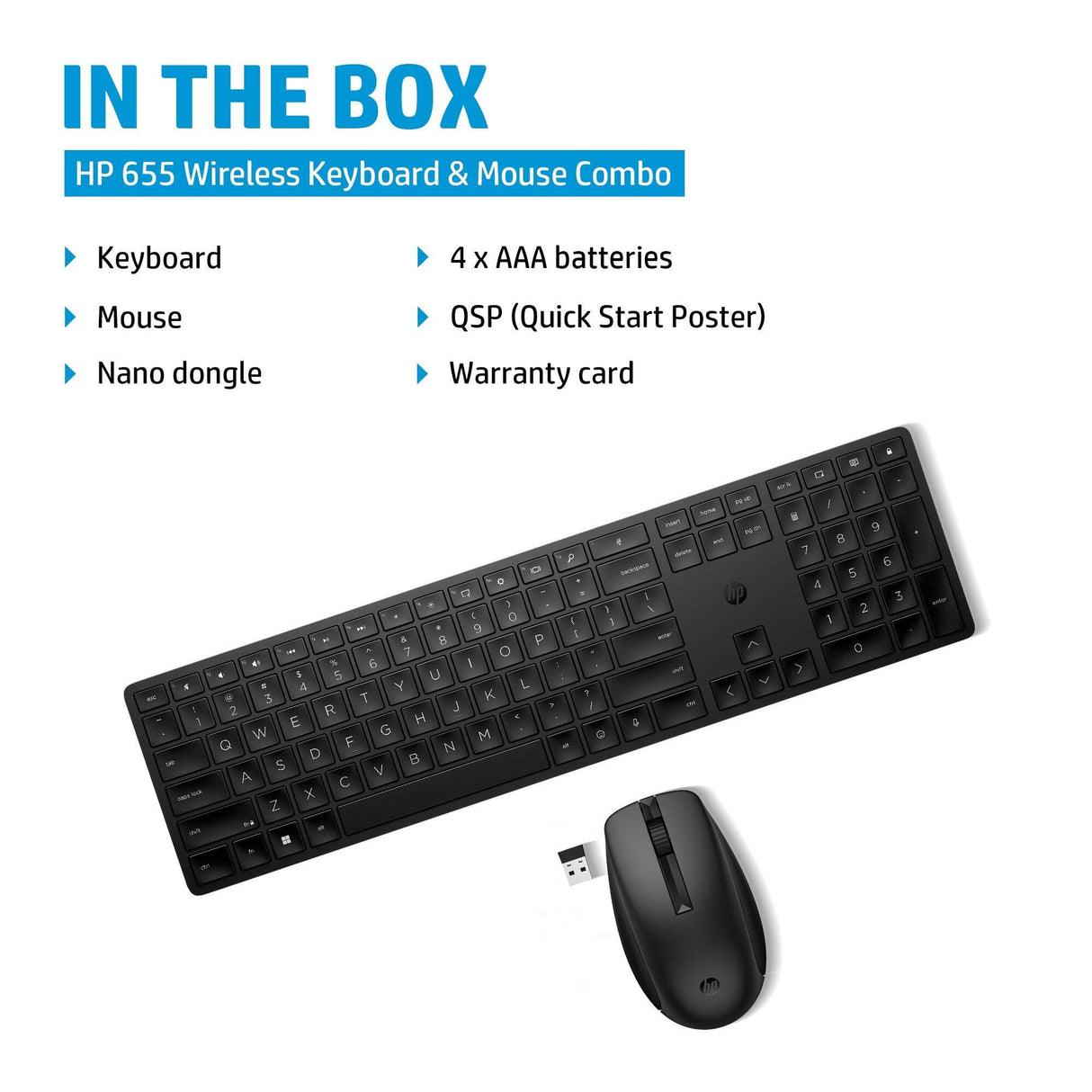 HP 655 Wireless Keyboard and Mouse Combo (4R009AA)