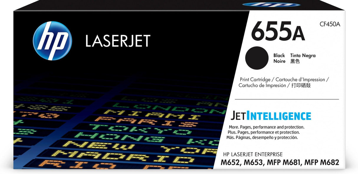 HP 655A Black Original LaserJet Toner Cartridge (CF450A)