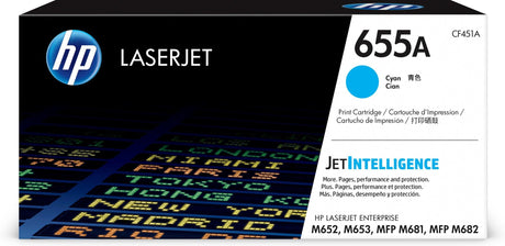 HP 655A Cyan Original LaserJet Toner Cartridge (CF451A)