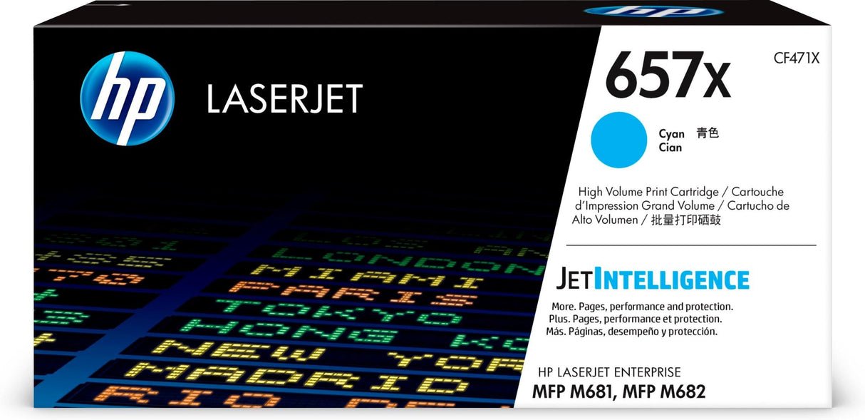HP 657X High Yield Cyan Original LaserJet Toner Cartridge (CF471X)