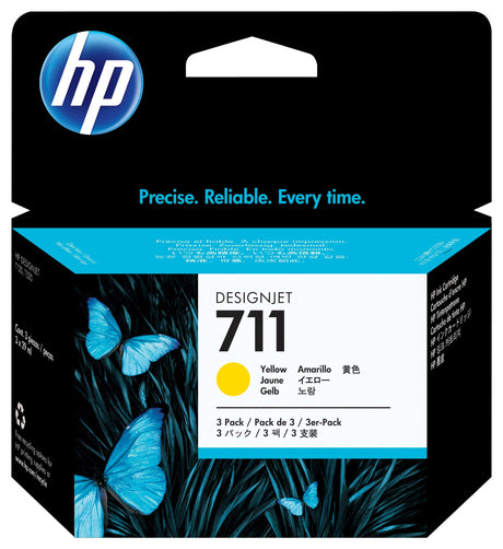HP 711 3-pack 29-ml Yellow DesignJet Ink Cartridges (CZ136A)