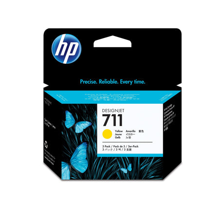 HP 711 3-pack 29-ml Yellow DesignJet Ink Cartridges (CZ136A)