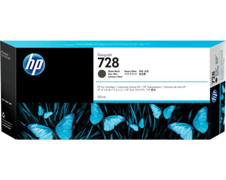HP 728B 300-ml Matte Black DesignJet Ink Cartridge (3WX30A)