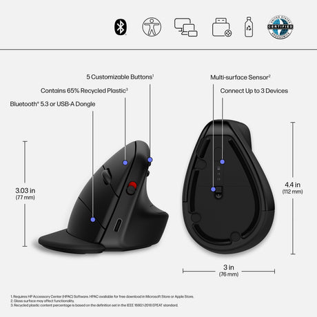 HP 920 Ergonomic Wireless Mouse (6H1A4AA)