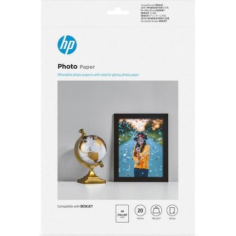 HP GLOSSY PHOTO PAPER 20 SHEETS 210 X 297MM A4