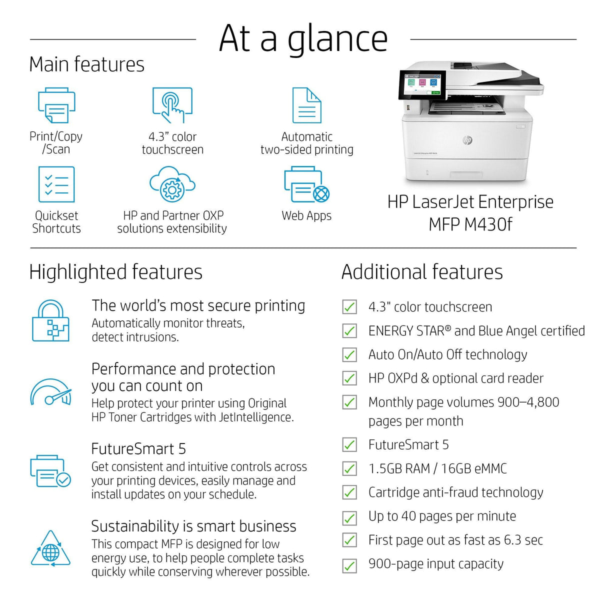 HP LaserJet Enterprise MFP M430f (3PZ55A)