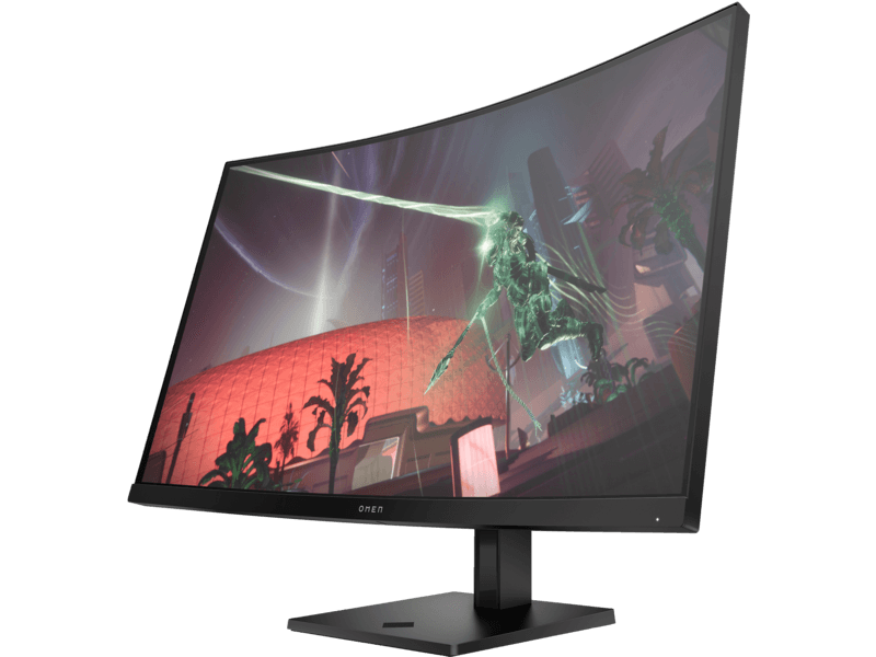 HP OMEN 32C OMEN BY HP 31.5in QHD EDGE-LIT 165HZ CURVED Gaming Monitor 2560 x 1440 1500R CURVATURE VA PANEL 16:9 1MS GTG 400 NITS HDR ANTI-GLARE 2 x HDMI 2.0 DISPLAYPORT 1.4 AUDIO OUT HEIGHT ADJUSTABLE V