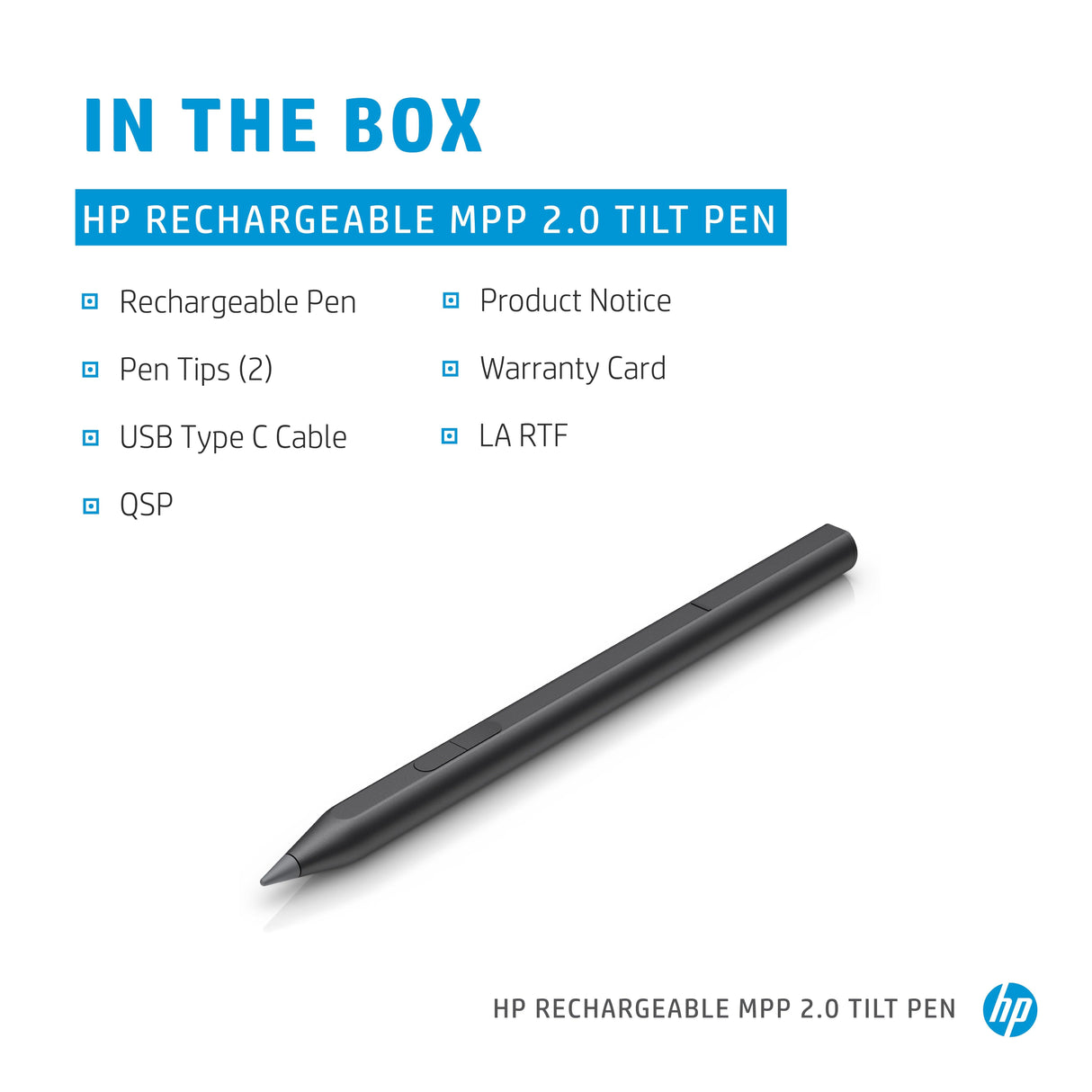 HP Rechargeable MPP 2.0 Tilt Pen (Black) (3J122AA)