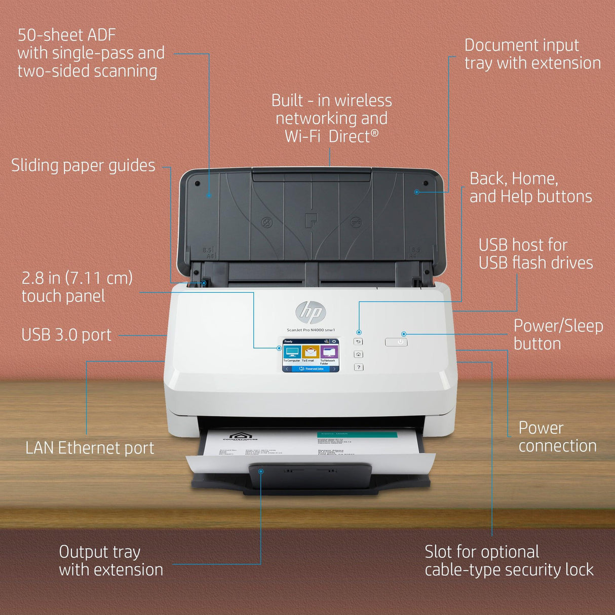 HP ScanJet Pro N4000 snw1 Sheet-feed Scanner